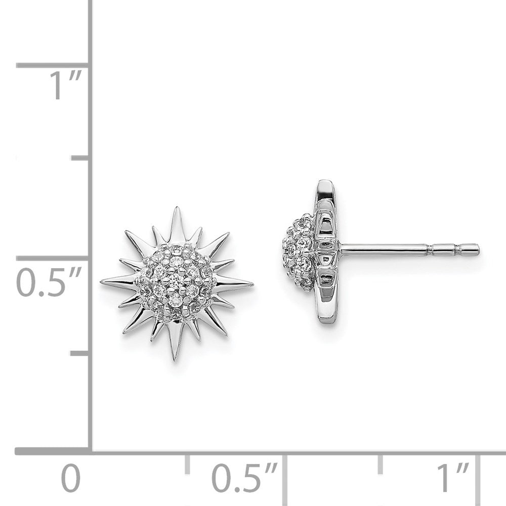 Gold White Gold Diamond Fancy Sun/Star Earrings - Model EM3920-020-WA - Charlie & Co. Jewelry