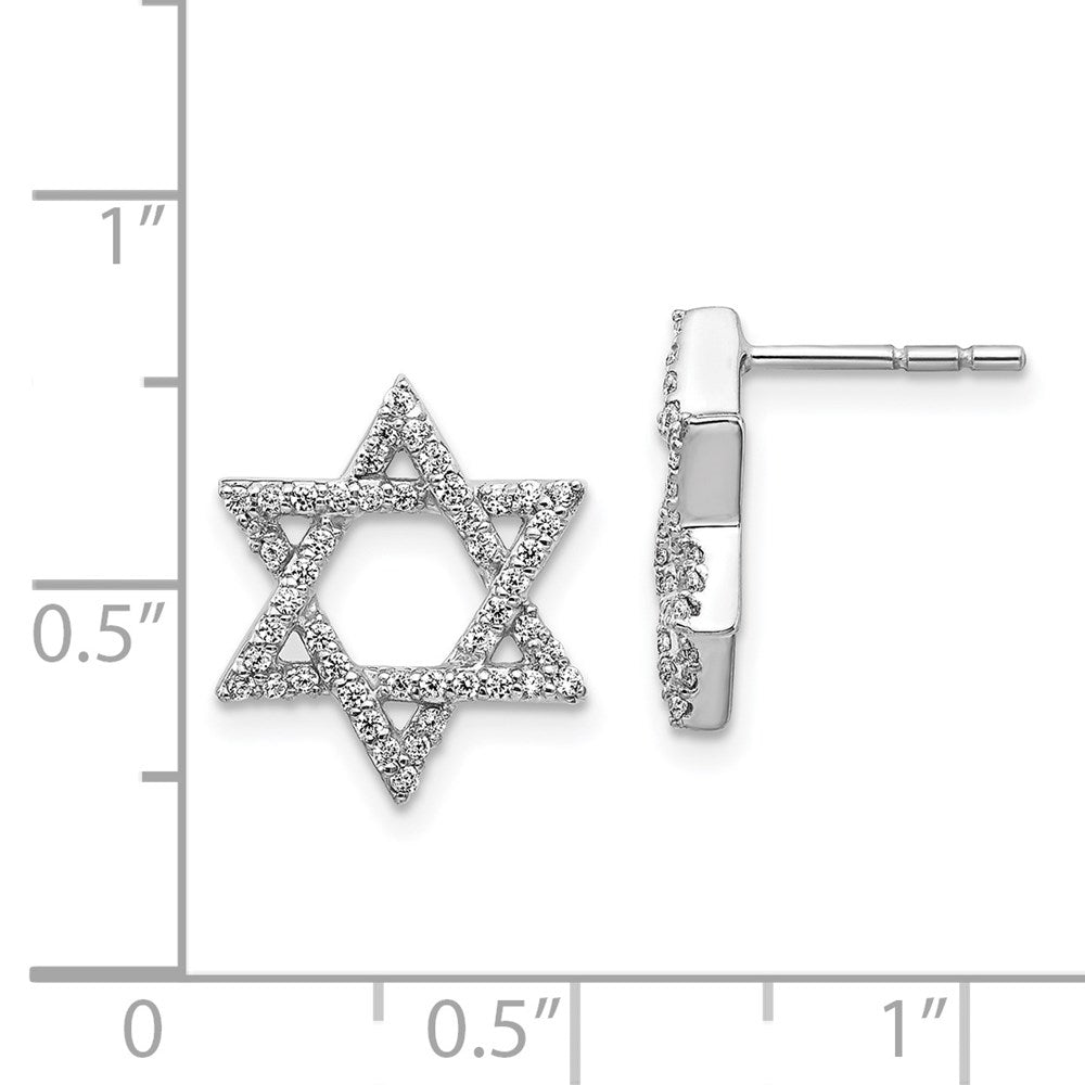 White Gold Diamond Star of David Earrings - Model EM3939-038-WA - Charlie & Co. Jewelry