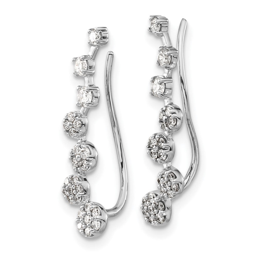 White Gold Diamond Ear Climber Earrings - Model EM4154-050-WA - Charlie & Co. Jewelry