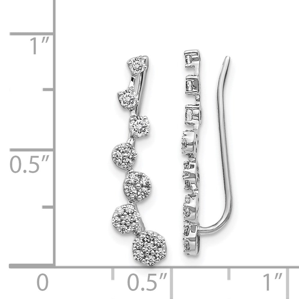 White Gold Diamond Ear Climber Earrings - Model EM4154-050-WA - Charlie & Co. Jewelry