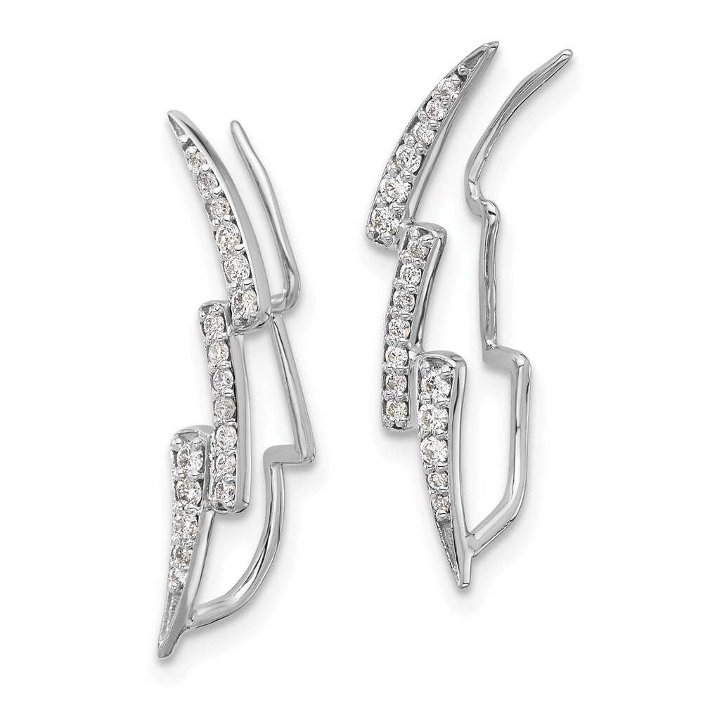 White Gold Diamond Lightning Ear Climber Earrings - Model EM4163-030-WA - Charlie & Co. Jewelry