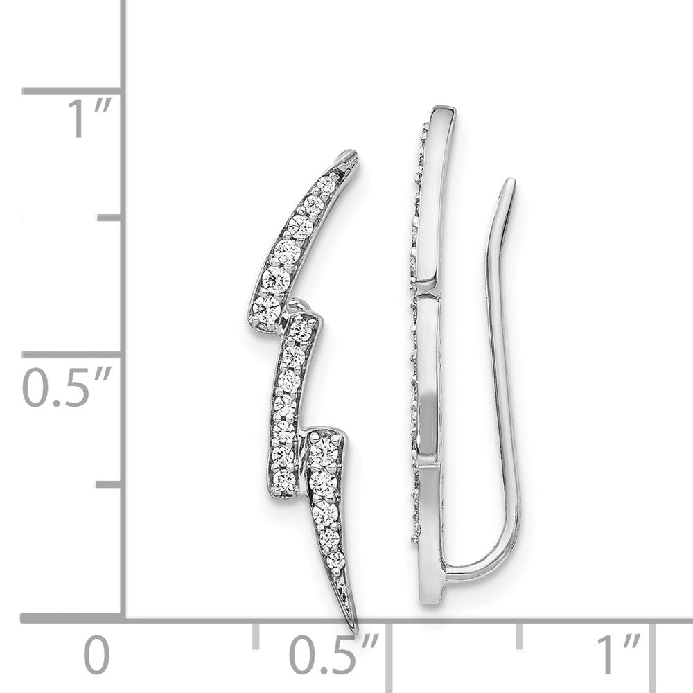 White Gold Diamond Lightning Ear Climber Earrings - Model EM4163-030-WA - Charlie & Co. Jewelry