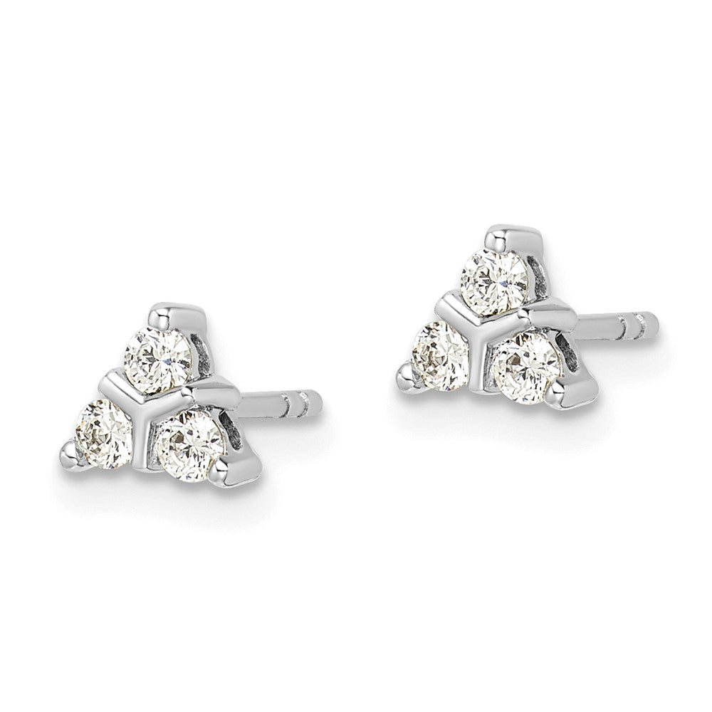 White Gold 3-stone Diamond Triangle Earrings - Model EM4171-025-WA - Charlie & Co. Jewelry