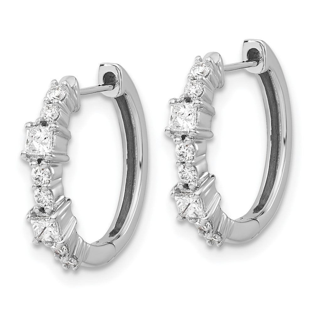 White Gold Diamond Hinged Hoop Earrings - Model EM4257-050-WA - Charlie & Co. Jewelry