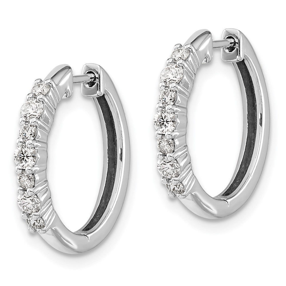 White Gold Diamond Hinged Hoop Earrings - Model EM4258-050-WA - Charlie & Co. Jewelry