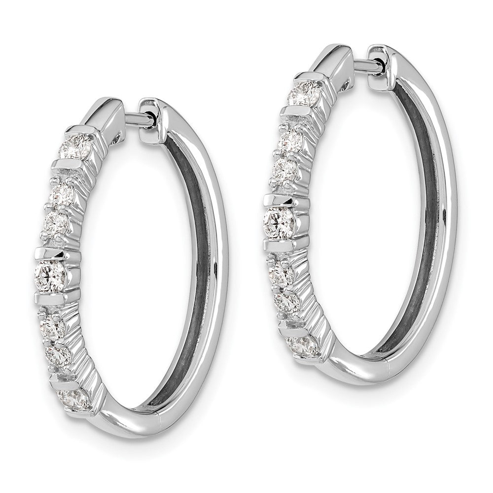 White Gold Diamond Hinged Hoop Earrings - Model EM4260-050-WA - Charlie & Co. Jewelry