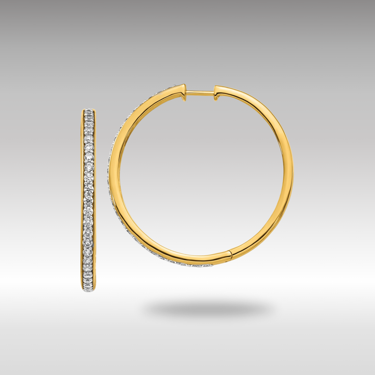 Charlie & Co. Jewelry | 14K Gold Diamond Hinged Hoop Earrings | Gold ...
