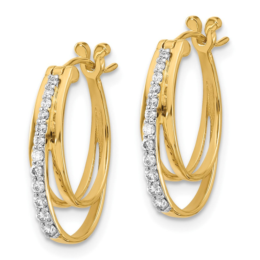 Gold Diamond Hoop Earrings - Model EM4343-025-YA - Charlie & Co. Jewelry