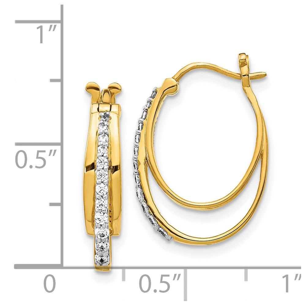 Gold Diamond Hoop Earrings - Model EM4343-025-YA - Charlie & Co. Jewelry