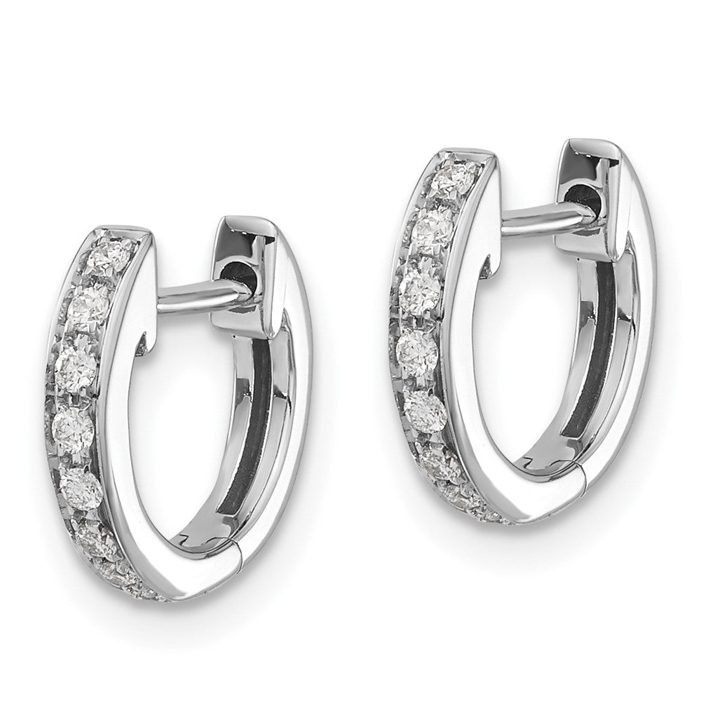 White Gold Diamond Hinged Hoop Earrings - Model EM5348-016-WA - Charlie & Co. Jewelry