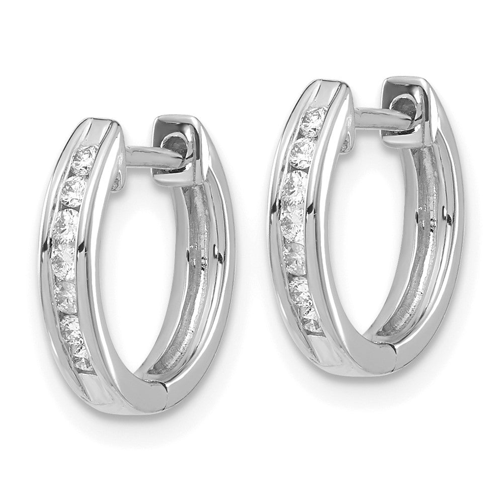 White Gold Diamond Hinged Hoop Earrings - Model EM5351-020-WA - Charlie & Co. Jewelry