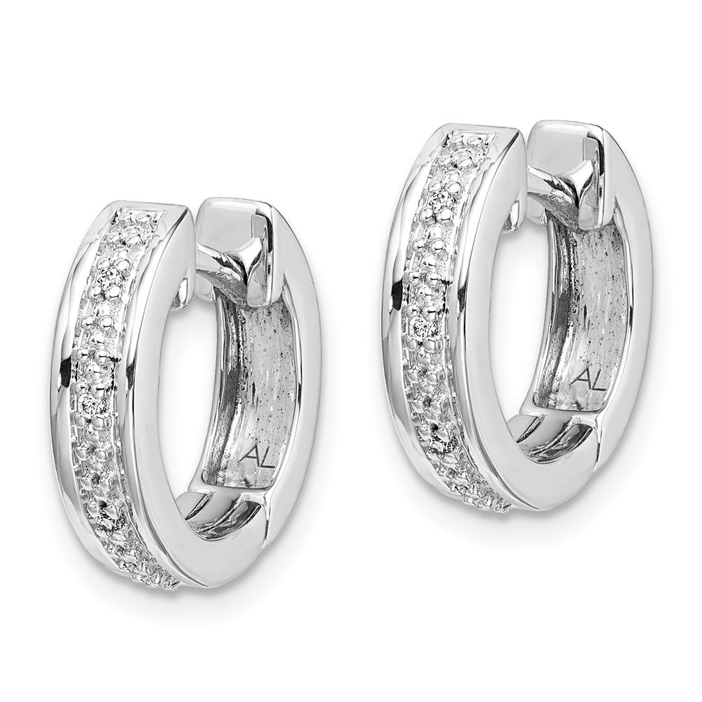 White Gold Diamond Complete Hinged Hoop Earrings - Model EM5358-003-WA - Charlie & Co. Jewelry