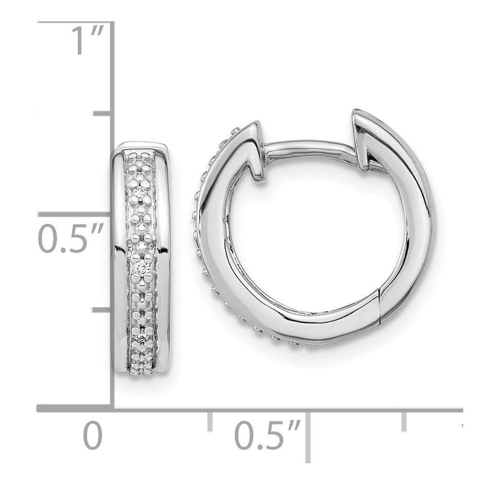 White Gold Diamond Complete Hinged Hoop Earrings - Model EM5358-003-WA - Charlie & Co. Jewelry