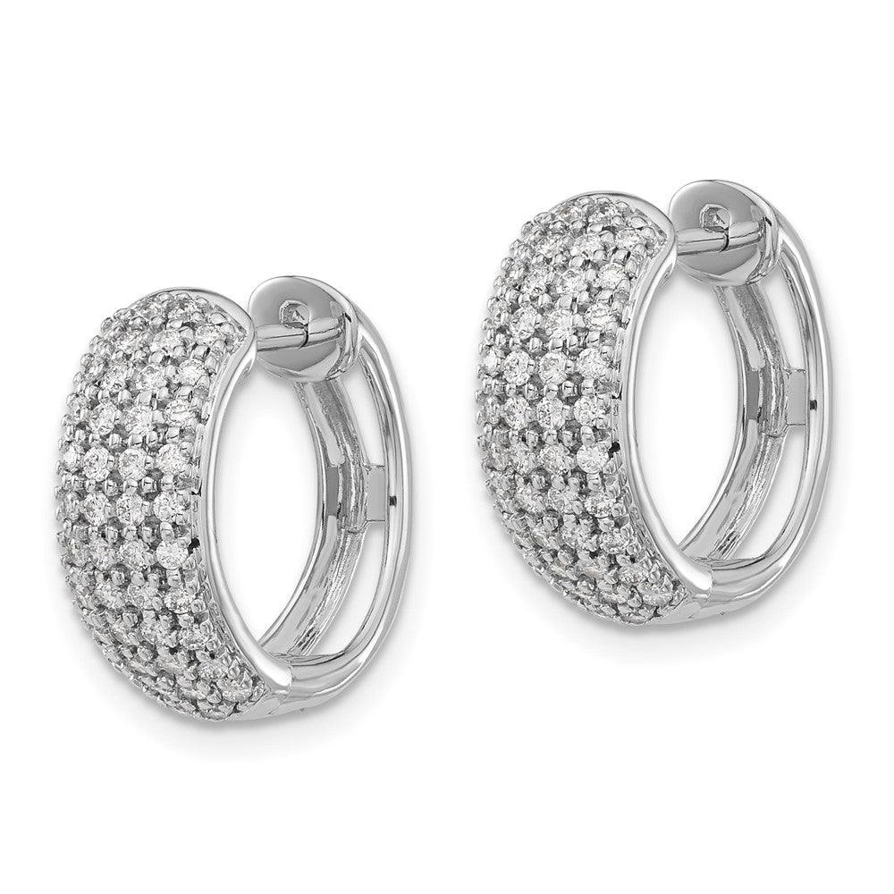 White Gold Diamond Hinged Hoop Earrings - Model EM5376-062-WA - Charlie & Co. Jewelry