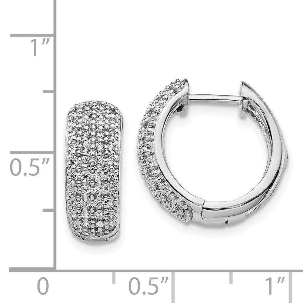 White Gold Diamond Hinged Hoop Earrings - Model EM5376-062-WA - Charlie & Co. Jewelry