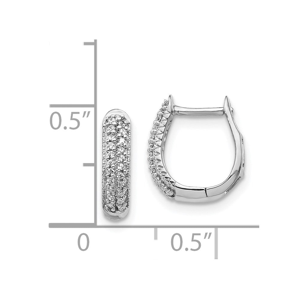 White Gold Polished Diamond Hinged Hoop Earrings - Model EM5385-016-WA - Charlie & Co. Jewelry