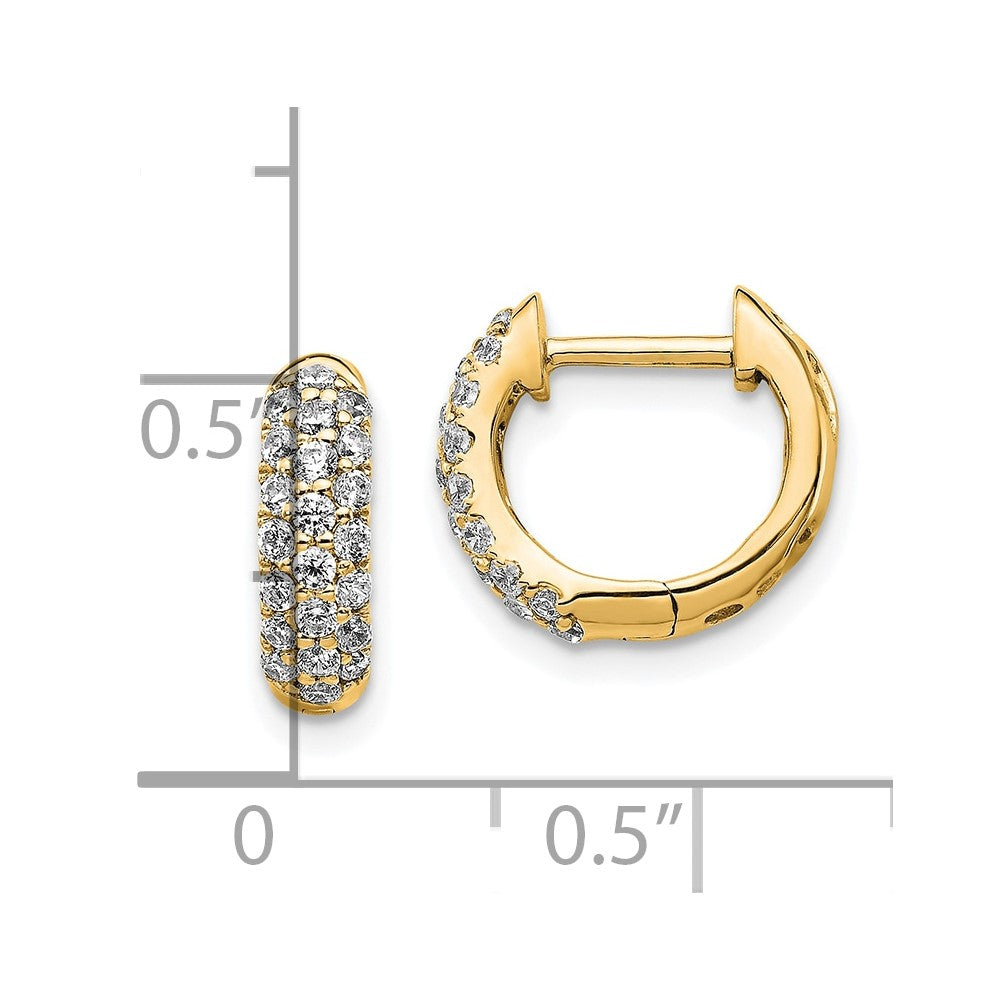 Gold Diamond Hinged Hoop Earrings - Model EM5386-050-YA - Charlie & Co. Jewelry