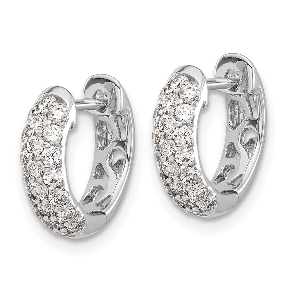 White Gold Diamond Hinged Hoop Earrings - Model EM5386-062-WA - Charlie & Co. Jewelry