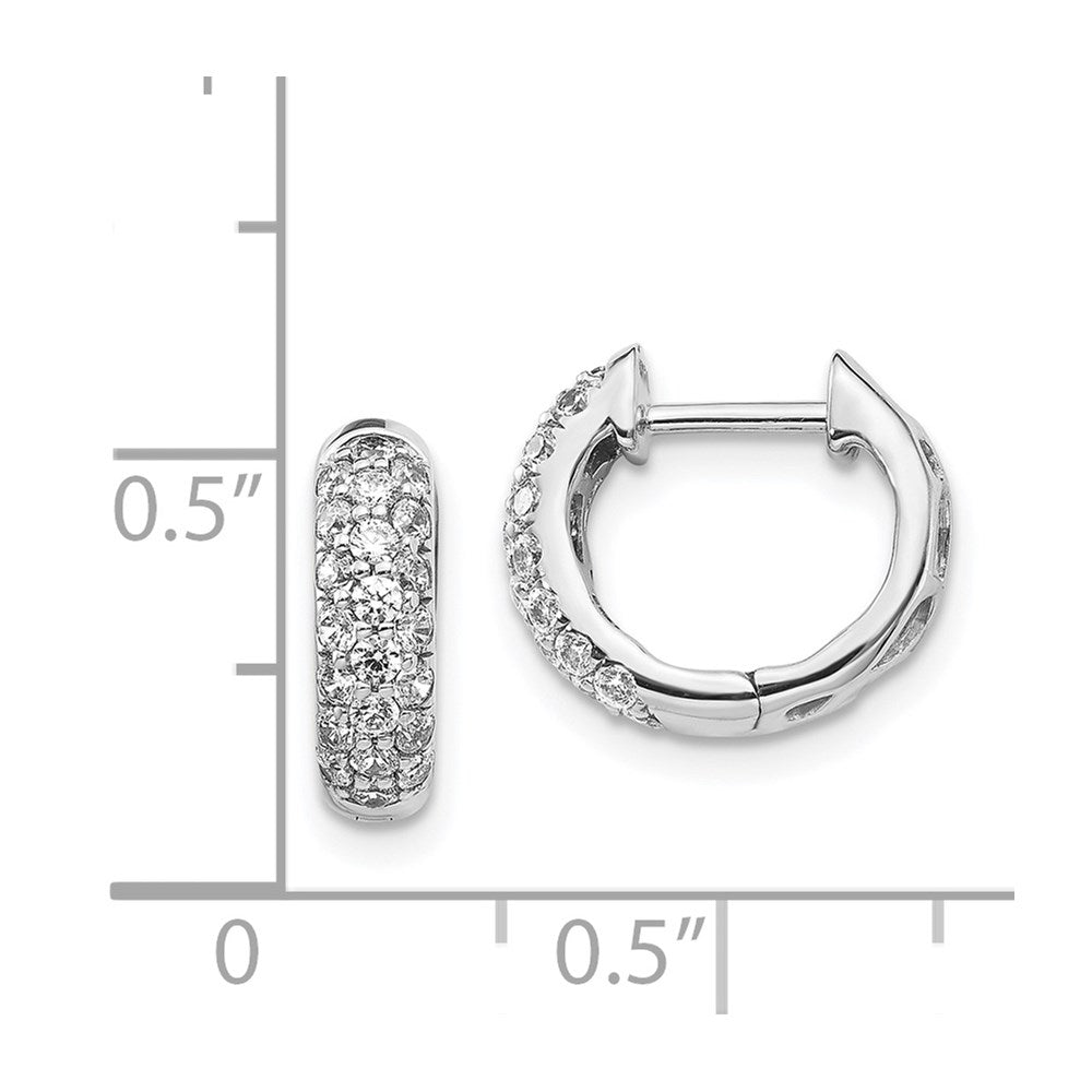 White Gold Diamond Hinged Hoop Earrings - Model EM5386-062-WA - Charlie & Co. Jewelry