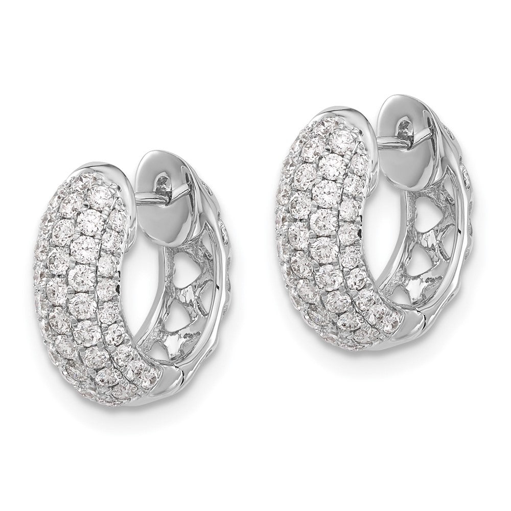 White Gold Diamond Hinged Hoop Earrings - Model EM5389-075-WA - Charlie & Co. Jewelry