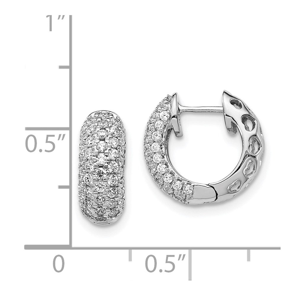 White Gold Diamond Hinged Hoop Earrings - Model EM5389-075-WA - Charlie & Co. Jewelry