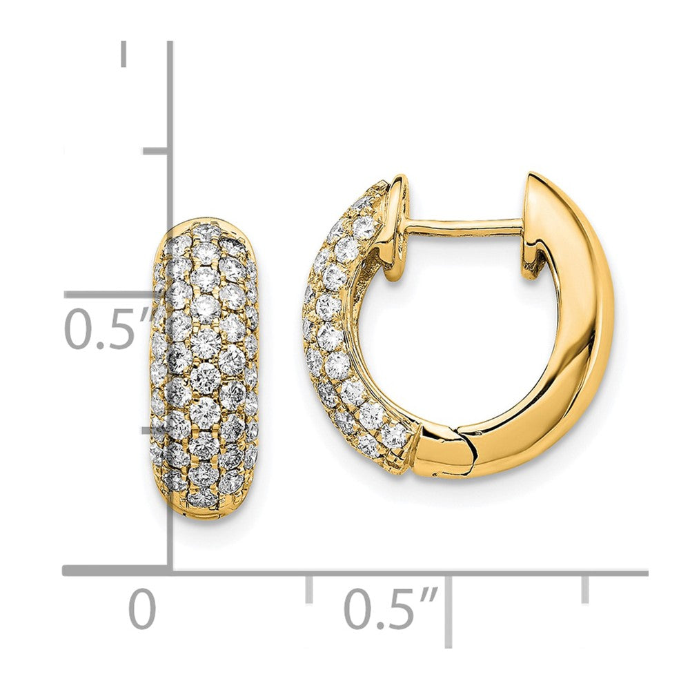 Gold Diamond Hinged Hoop Earrings - Model EM5391-100-YA - Charlie & Co. Jewelry