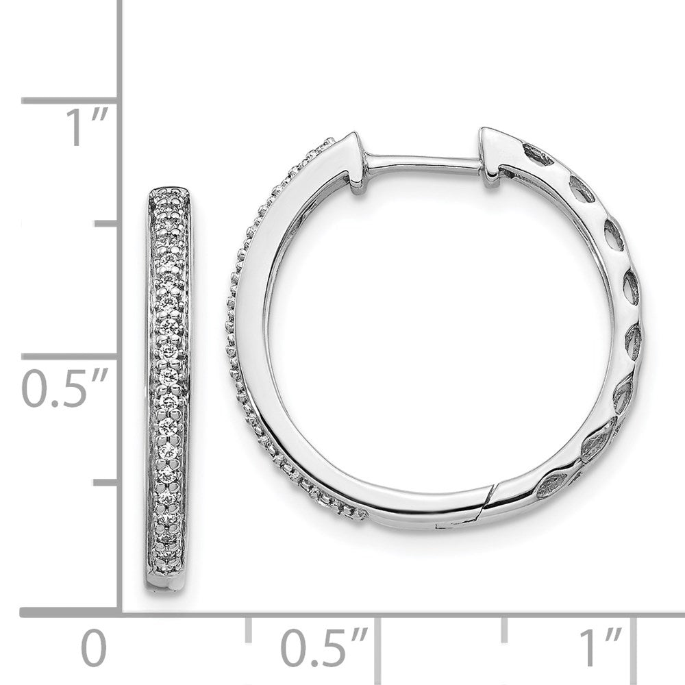 White Gold Diamond 2mm Hinged Hoop Earrings - Model EM5400-016-WA - Charlie & Co. Jewelry