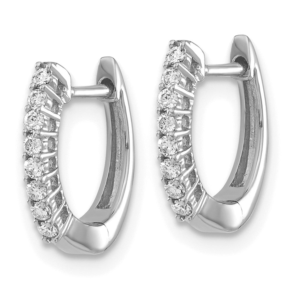 White Gold Polished Diamond Hinged Hoop Earrings - Model EM5407-016-WA - Charlie & Co. Jewelry