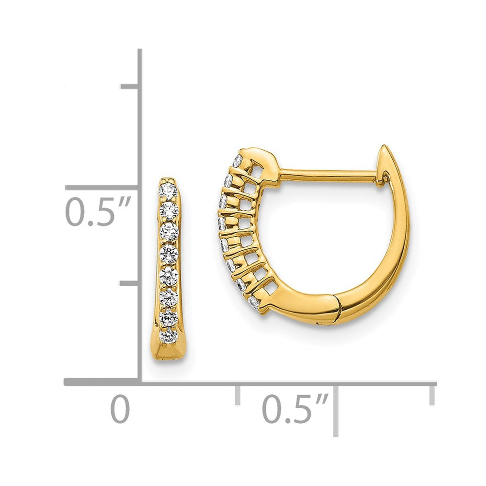 Gold Polished Diamond Hinged Hoop Earrings - Model EM5407-016-YA - Charlie & Co. Jewelry