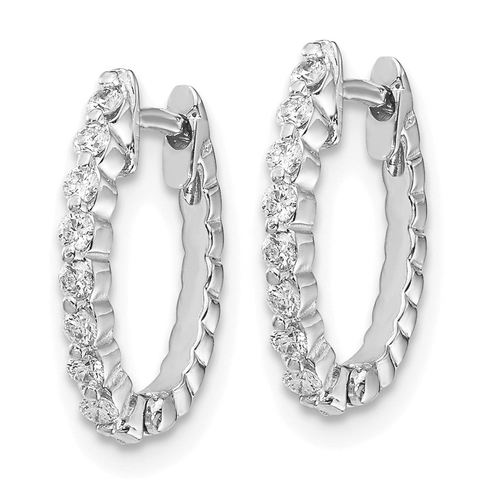 White Gold AA Diamond Hinged Hoop Earrings - Model EM5408-025-WA - Charlie & Co. Jewelry