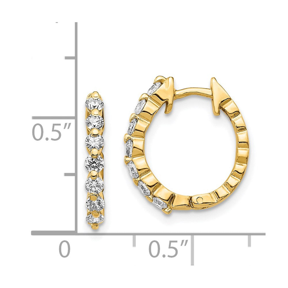 Gold AA Diamond Hinged Hoop Earrings - Model EM5409-050-YA - Charlie & Co. Jewelry