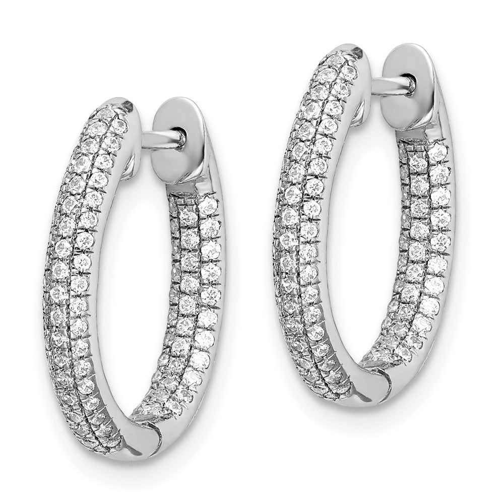 White Gold Diamond In/Out Hinged Hoop Earrings - Model EM5438-062-WA - Charlie & Co. Jewelry