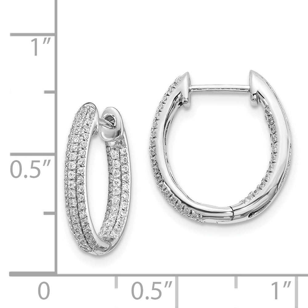 White Gold Diamond In/Out Hinged Hoop Earrings - Model EM5438-062-WA - Charlie & Co. Jewelry