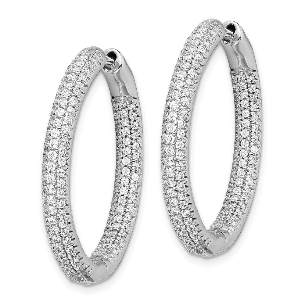 White Gold 1 1/2Ctw Hinged Hoop Diamond Earrings - Model EM5440-150-WA - Charlie & Co. Jewelry