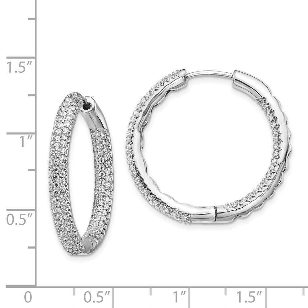 White Gold 1 1/2Ctw Hinged Hoop Diamond Earrings - Model EM5440-150-WA - Charlie & Co. Jewelry