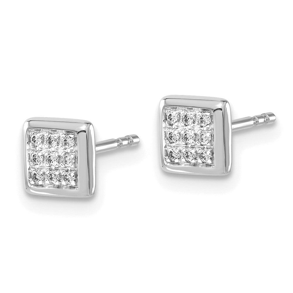 White Gold Diamond Post Earrings - Model EM5471-010-WA - Charlie & Co. Jewelry