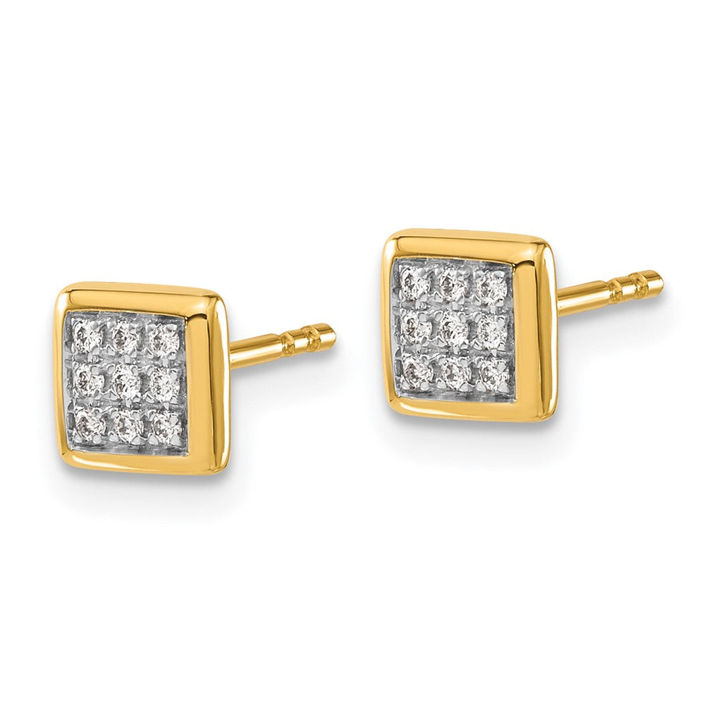 Gold Diamond Post Earrings - Model EM5471-010-YA - Charlie & Co. Jewelry