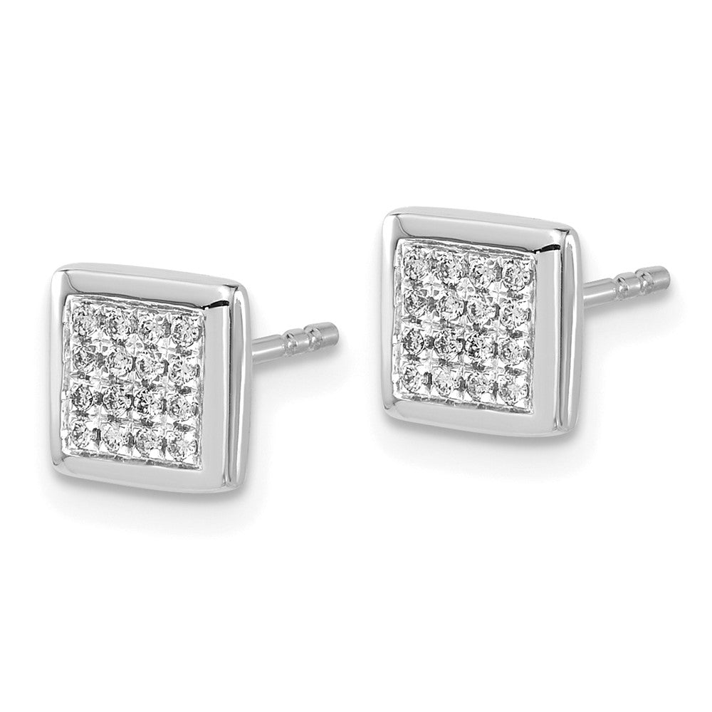 White Gold Diamond Post Earrings - Model EM5471-013-WA - Charlie & Co. Jewelry