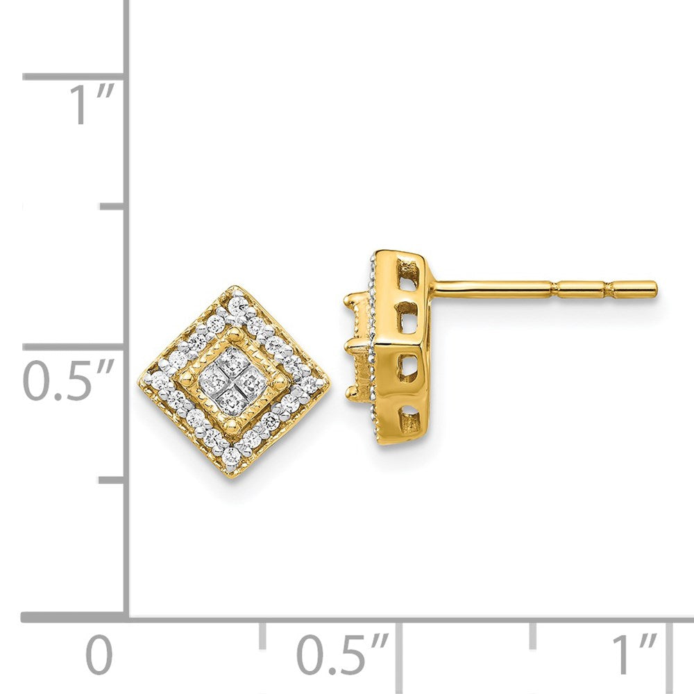 Gold Lab Grown VS/SI FGH Dia Post Earrings - Model EM5472-025-YLG - Charlie & Co. Jewelry