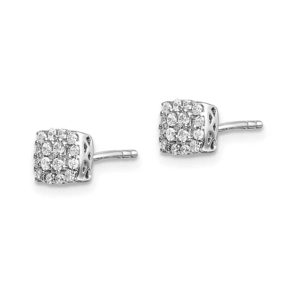 White Gold Diamond Post Earrings - Model EM5473-025-WA - Charlie & Co. Jewelry