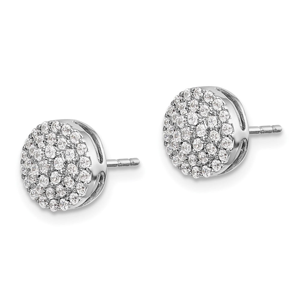 White Gold Diamond Round Cluster Post Earrings - Model EM5479-050-WA - Charlie & Co. Jewelry