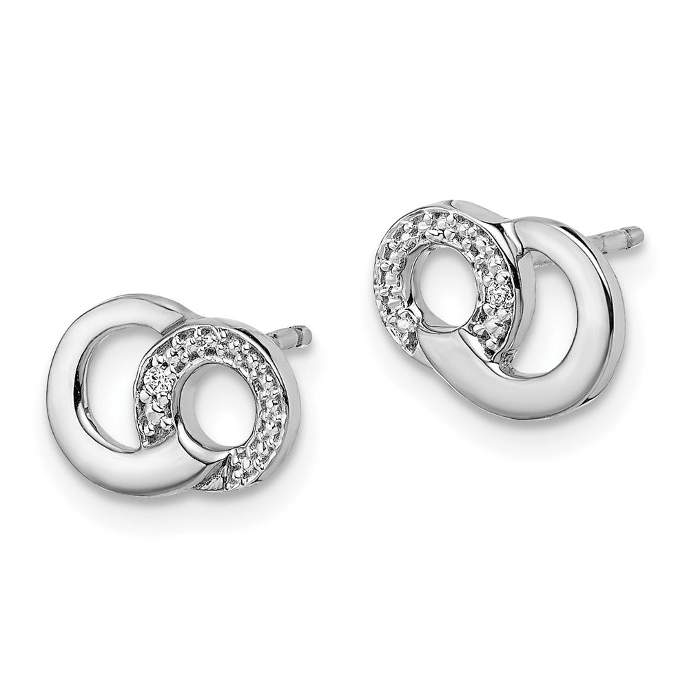 White Gold Diamond Circles Post Earrings - Model EM5501-001-WA - Charlie & Co. Jewelry