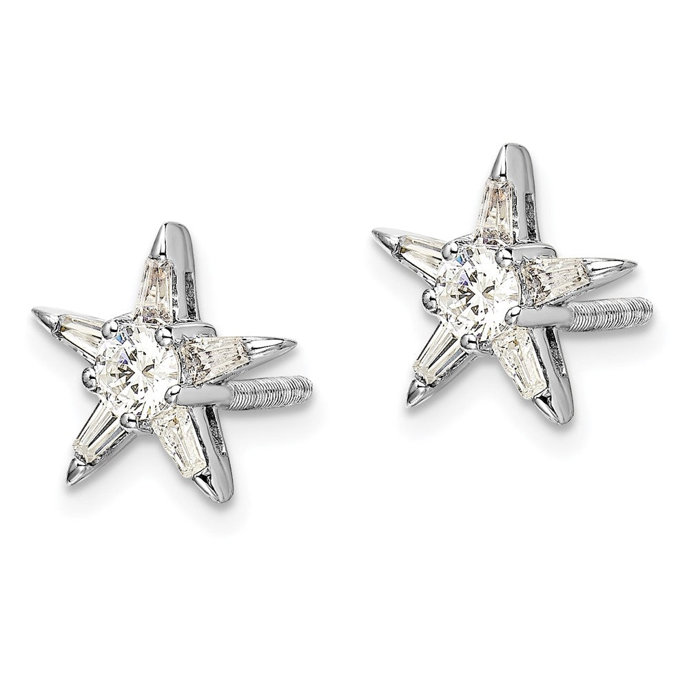 White Gold Diamond Star Shaped Earrings - Model EM5511-050-WA - Charlie & Co. Jewelry