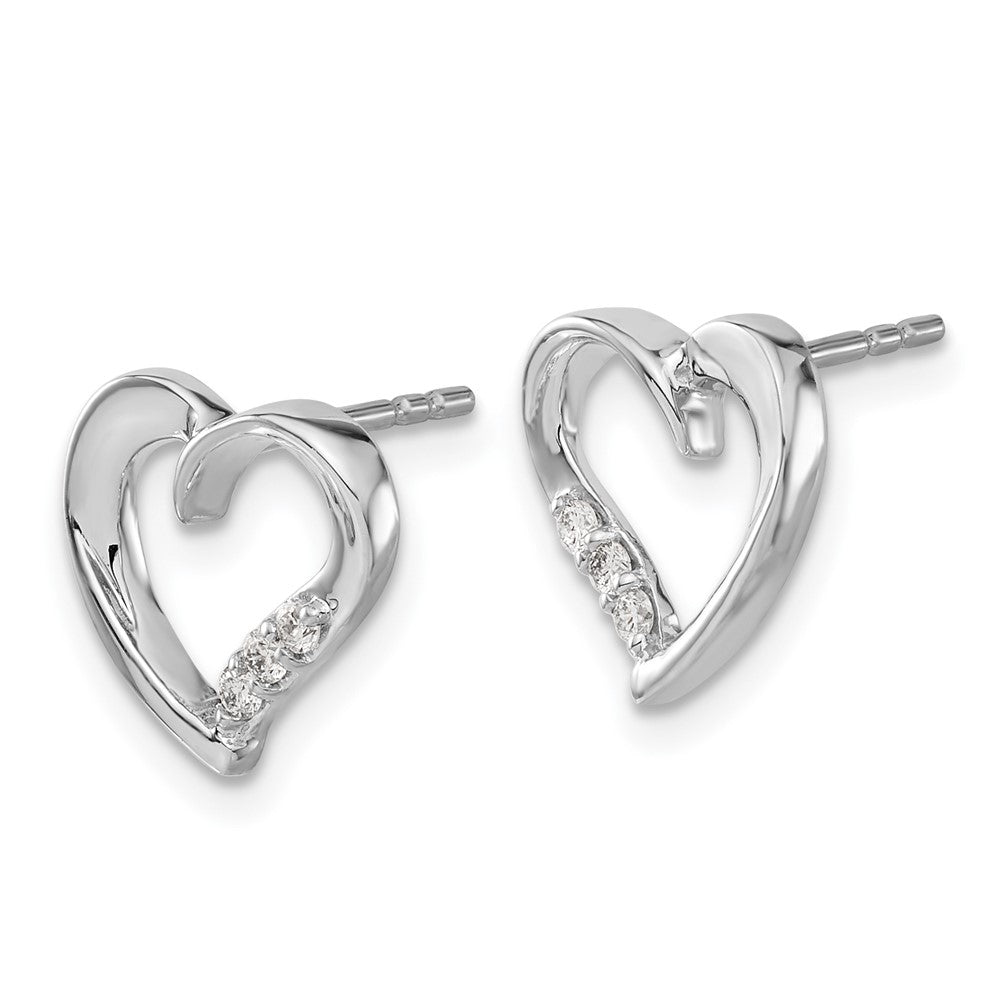 White Gold Diamond Heart Earrings - Model EM5523-010-WA - Charlie & Co. Jewelry