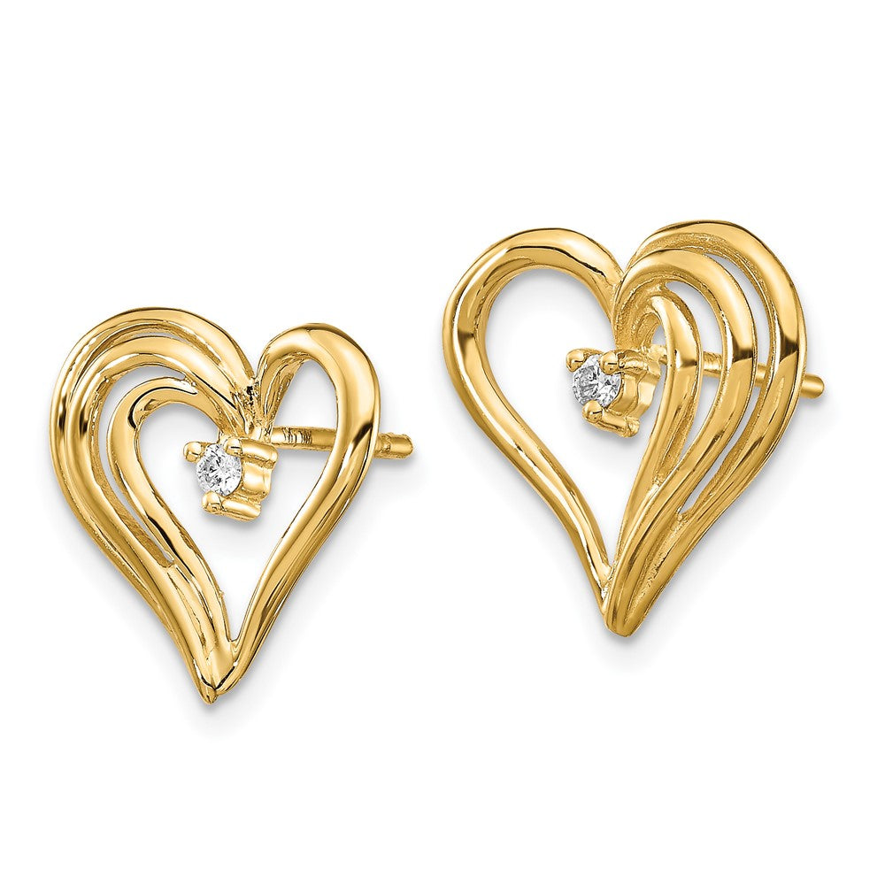 Gold AA Diamond heart earring - Model EM5524-004-YA - Charlie & Co. Jewelry