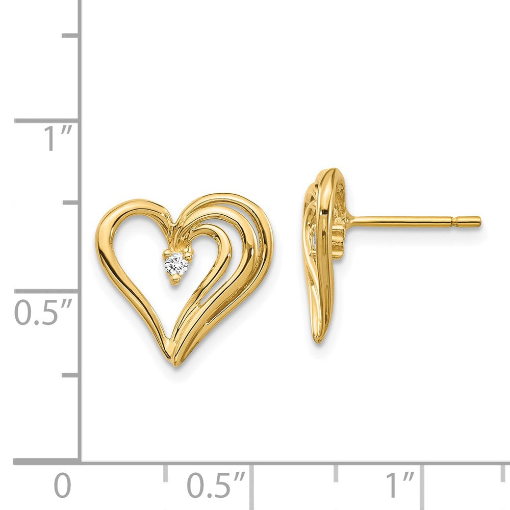 Gold AA Diamond heart earring - Model EM5524-004-YA - Charlie & Co. Jewelry