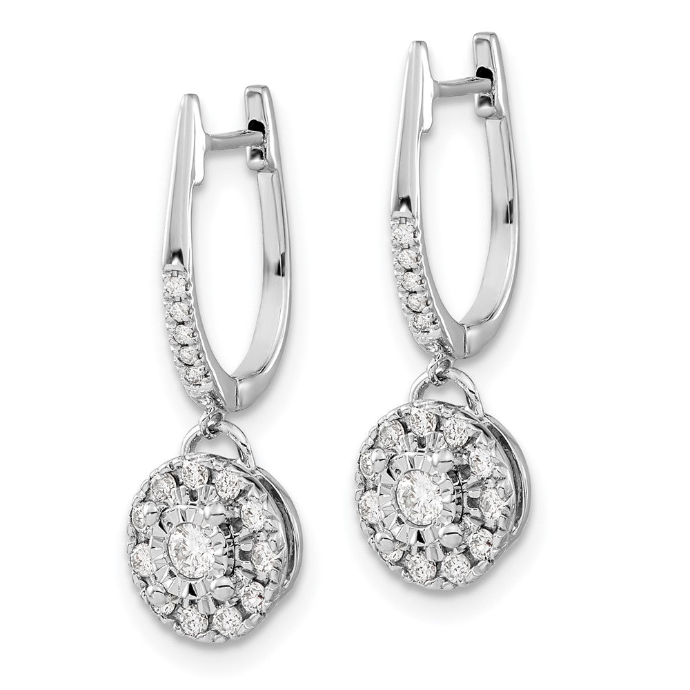 White Gold 0.35ct Dia. Round Dangle Hinged Hoop Earrings - Model EM5542-033-WA - Charlie & Co. Jewelry