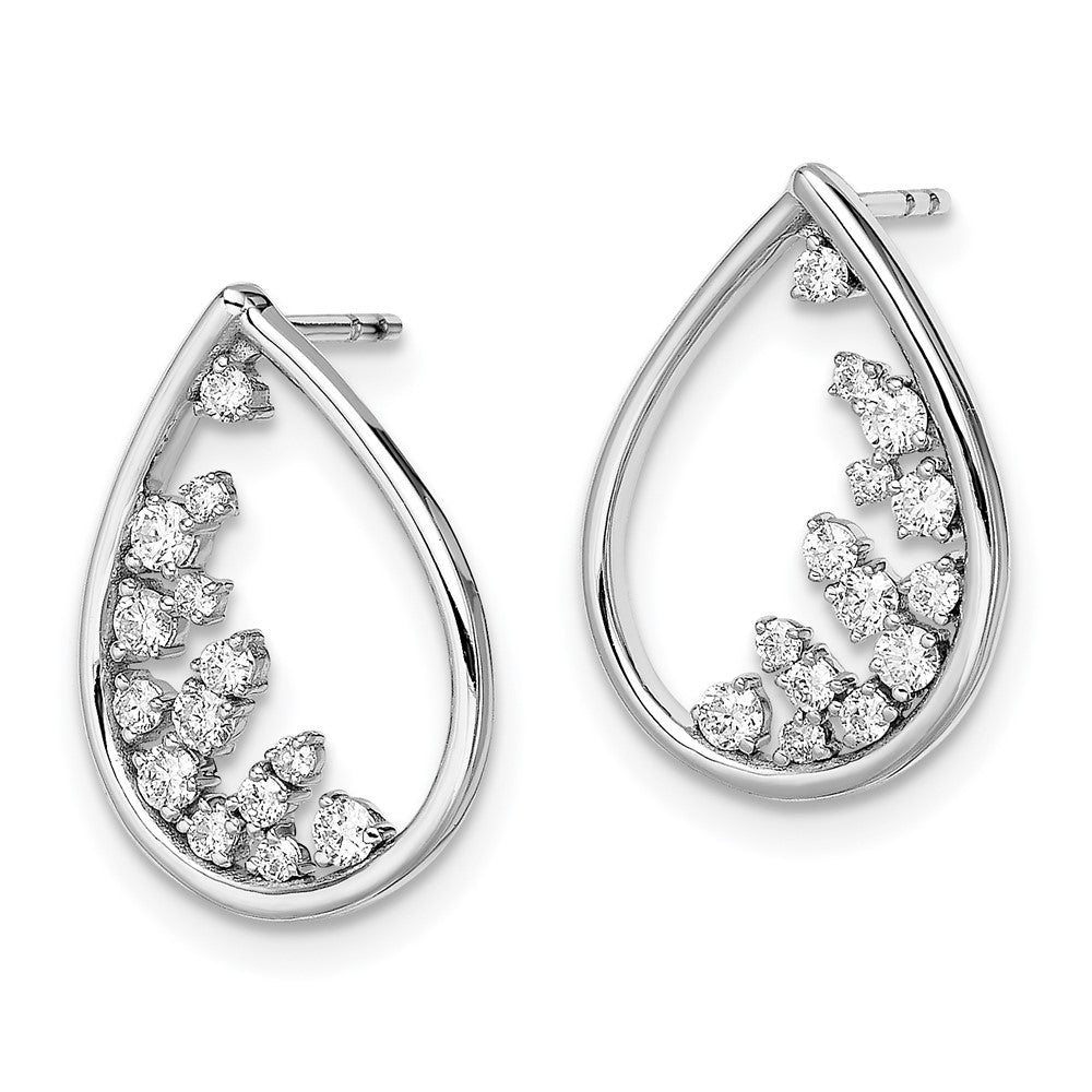 White Gold Polished Teardrop Post Earrings - Model EM6829-033-WA - Charlie & Co. Jewelry