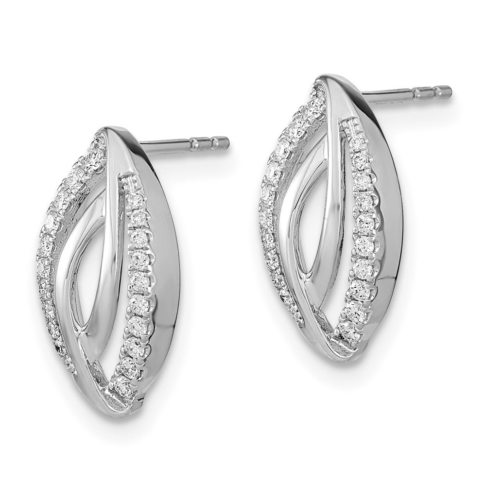 White Gold Diamond Post Earrings - Model EM6892-020-WA - Charlie & Co. Jewelry