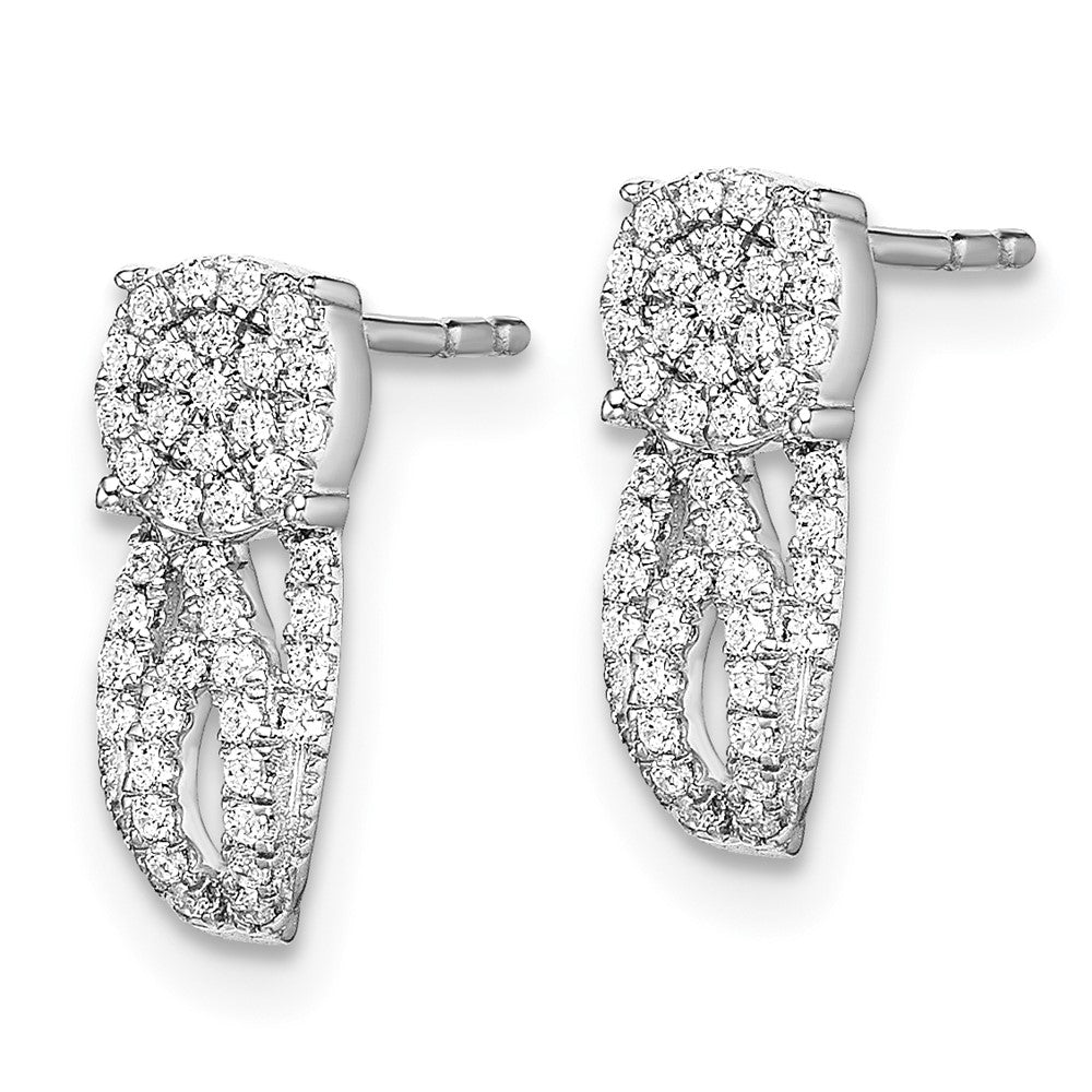 White Gold Fancy Vintage Diamond Post Earrings - Model EM8511-025-WA - Charlie & Co. Jewelry